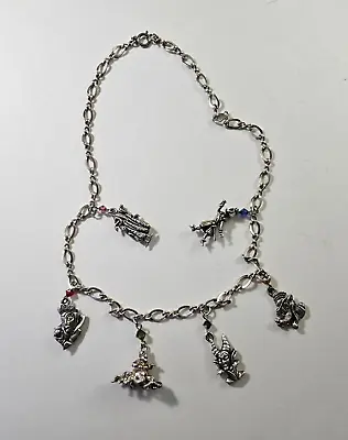 Vintage 6 Disney Sterling Silver Characters Necklace Bracelet Charms Offers • $174.99