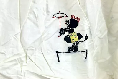 $103.44 • Buy Vtg 1950s Baby Bassinet Dust Ruffle Skirt - Mid Century Cute  Animal Appliqué 