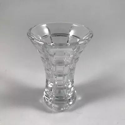 MIKASA Crystal  PRISMA   Small MINI BUD VASE 3-7/8  (Larger) Box Cut Squares • $7.95