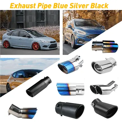 Car Exhaust Pipe Tip Straight OR Bent Rear Tail Throat Muffler Stainless Steel A • $19.99