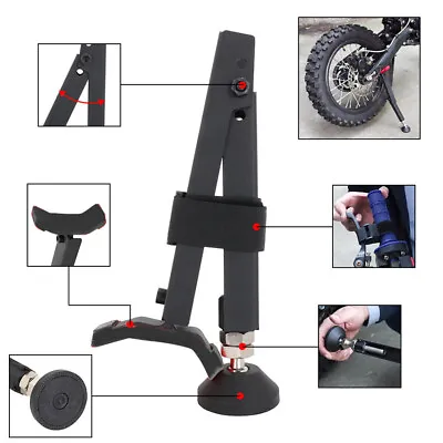 Universal Motorcycle Portable Single Side Paddock Stand Front Rear Wheel Support • $23.71
