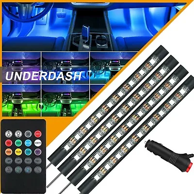 4Pcs RGB 48 LED Strip Under Car Tube Underglow Underbody System Neon Light Kit • $18.99