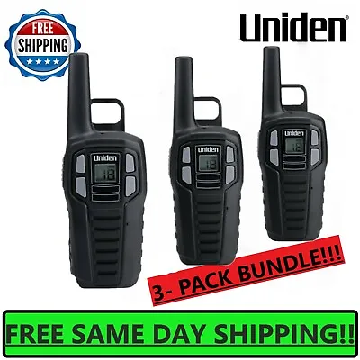 UNIDEN Long Range 3-pack Rechargeable Two Way Radio Walkie Talkies 16 MILE 2-Way • $54.85