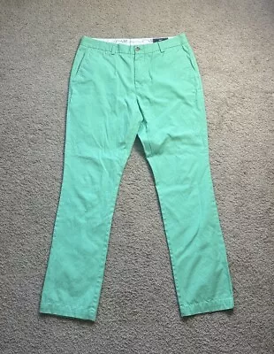 Vineyard Vines 34x32 Slim Fit Breaker Pants Green Mens Mint Light Golf Preppy • $23.95