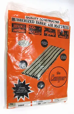 New Unopened Vintage 1950's WFS Gold Rubberized Fabric 30x72 Camper Air Mattress • $55
