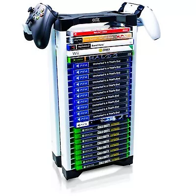 23 Game Storage Tower For PS5 PS4 PS3 PS2 Xbox One Series S/X & Blu-Ray Discs • £20.99