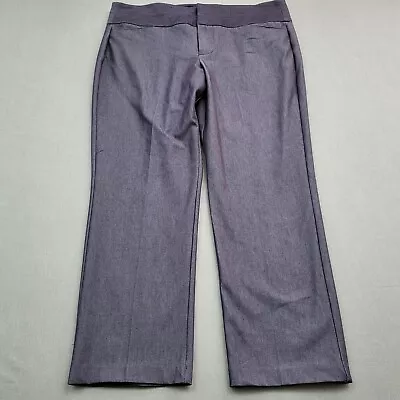 ELLE Pants Womens Size 14 Stretch Dress Straight High Rise Stretch Blue • $14.99