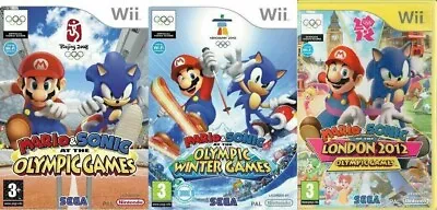 3x Nintendo Wii Games Bundle: Mario & Sonic At The OlympicsWinter & London 2012 • $71.50