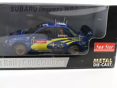 2004 Subaru Impreza WRC #1 Mills Solberg Modern Rally Sun Star 1:18 Model 4371 • $160