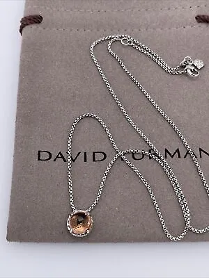 $136 • Buy David Yurman Sterling Silver Chatelaine 8mm Morganite Pendant Necklace