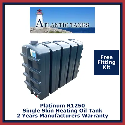 £522.80 • Buy 1250ltrs Rectangular Single Skin Platinum Domestic Heating Oil Storage Tank