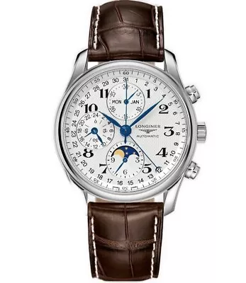 Longines Mens $3550 Master Moon Phase/chrono Automatic Swiss Watch L2.673.4.78.3 • $2495.99