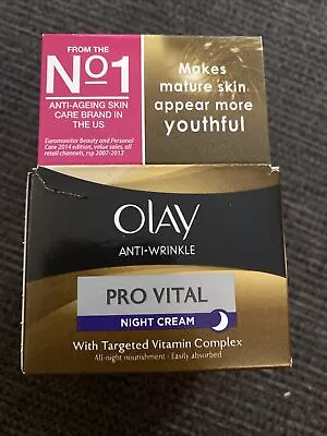 £8.30 • Buy Olay Anti-wrinkle Pro Vital Night Cream 50ml Mature Skin Anti-ageing New & Boxed