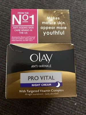 £8.30 • Buy Olay Anti-wrinkle Pro Vital Night Cream 50ml Mature Skin Anti-ageing New & Boxed