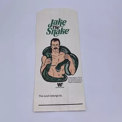 Jake The Snake Roberts WWF Paper Lunch Bag Vintage Wrestling 1991 Rare • $7.95