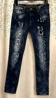 VIP Jeans Women's Destroyed Stretch Distressed Denim Jeans Size 9/10 (30 X30 ) • $22.50