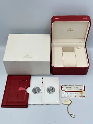 VINTAGE GENUINE OMEGA Speedmaster Seamaster Red Watch Box Case Wood 240201007yA • $69.50