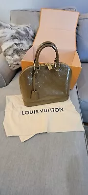 LOUIS VUITTON Vernis Monogram Alma PM Vert Bronze W/dustbag And Box HTF Color • $1199