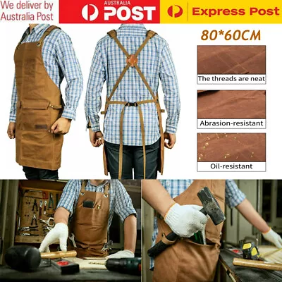 Waxed Canvas Tool Work Shop Utility Aprons Heavy Duty Woodworking Chef Workshop • $47.50