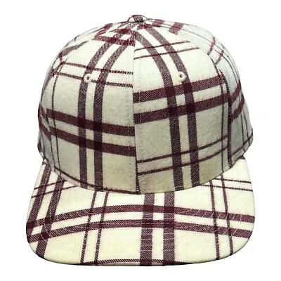 The Hundreds Adam Bomb White/Maroon Plaid Snapback Hat 100% Cotton • $13.13