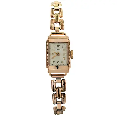 Vintage MID CENTURY Working 9CT ROSE GOLD LADIES CYMA WATCH Gold Lined Band • $795