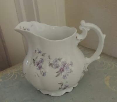 LEONARD VIENNA Austria Antique Porcelain Cream Pitcher Pre-1900 Blue Flowers • $24.95