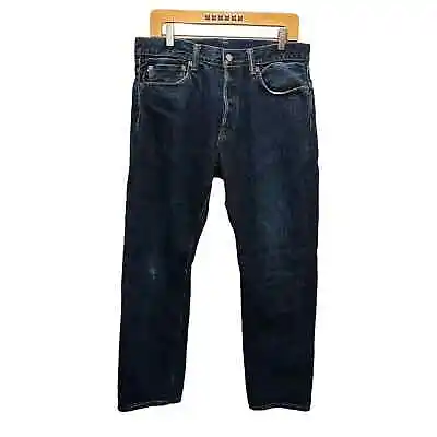 Momotaro Tapered Blue Jeans Mens Button Fly Cotton Made In Japan 0605 Size W35 • $157.50