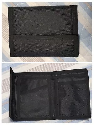 Simple Mens Nylon Bi-fold Wallet Hook & Loop BLACK 5 X4  • $14.99