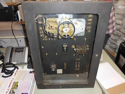 Vintage Ibm Master Clock In Metal Cabinet Rare look Update! • $275