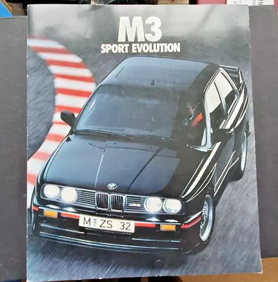 RARE ! OEM Factory BMW M3 Sport EVO Evolution Sales Brochure Catalog E30 Cecotto • $900