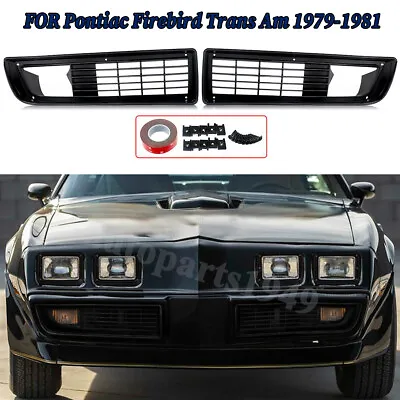 For 1979-1981 Pontiac Firebird Trans Am 2x Front Bumper Grille Grill Gloss Black • $40.46