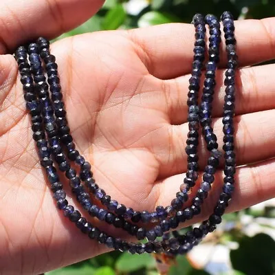 Awesome 165 Cts 3 Strand Amazing Cut Iolite Beaded Necklace Jewelry AK 25 E458 • $2.25