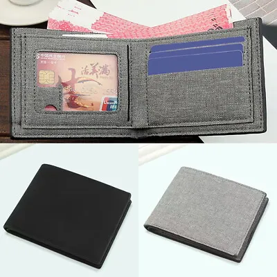 Bifold Canvas Wallet Purse Money Credit Card Insert With Coin Pocket UK Gift • £4.94