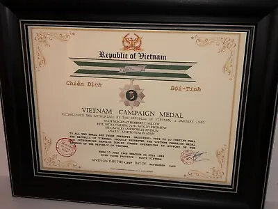 VIETNAM CAMPAIGN MEDAL COMMEMORATIVE CERTIFICATE W/Free Custom Printing • $15.16