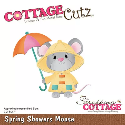 New Scrapping Cottage Cutz Metal Cutting Die Spring Showers Mouse  • £20