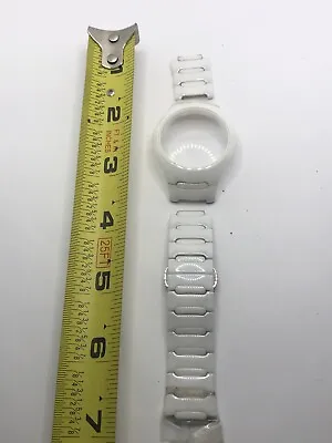 Michael Kors Watch Parts White Ceramic Crystal Case 42mm Band 20mm PJ31 • $19.99