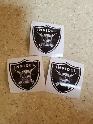 OAKLAND RAIDERS RETRO NFL STYLE INFIDEL Bumper Stickers Lot Of 3  • $9.11