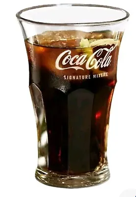 2 Coca Cola Signature Mixers Clear Glasses 5.5  Inch Tall Brand New Pub Man Cave • £11.85