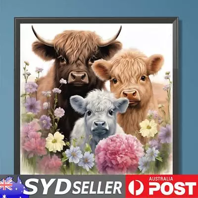 5D DIY Full Round Drill Diamond Painting Cattle Lamb Wall Art Home Decor 30x30cm • $9.99