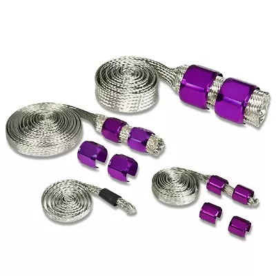 Purple Braided Hose Sleeving Kit - Radiator Vacuum Heater Fuel Line Hose • $42.87