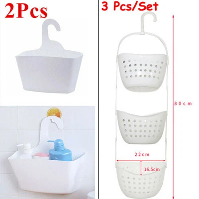 £6.99 • Buy Plastic Shower Caddy Hanging Rack Shelf Tidy Basket Bathroom Storage Organiser