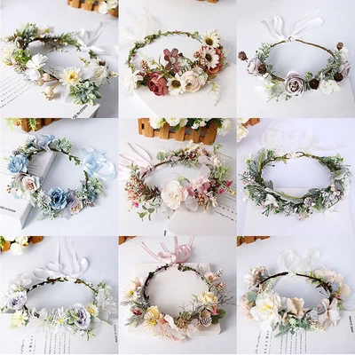 $18.16 • Buy Flower Crowns For Women Ladies Girl Headpieces Wedding Birthday Flower Crown New