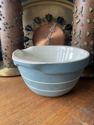 £12 • Buy Mason Cash - Mixing / Pouring Lipped Bowl  Duck Egg Blue & White Striped