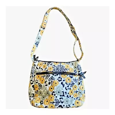 Vera Bradley Go Wild Bowler Bag Double Zip Satchel Purse White Yellow Black • $29.97