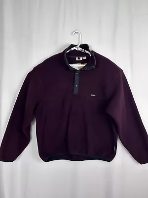 Vintage Woolrich Polartec Snap Fleece Pullover Jacket Made In USA Maroon L Men  • $19.99