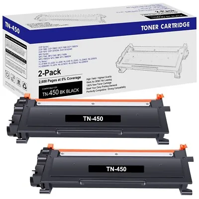 NEW TN450 TN-450 High Yield Toner Cartridge For Brother - 2PK • $18.85