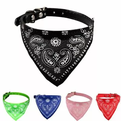 Dog Bandana Collar Pet Puppy Cat Up To 28cm Length Scarf Adjustable Neckerchief  • £3.25