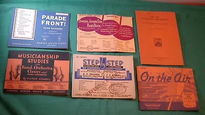 6 Vintage 20's 30's  Music Books + School Band Parade Marches Radio Tunes Books • $23