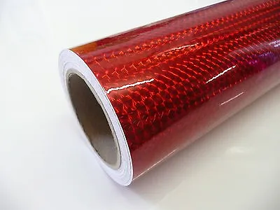 Red Specialist Foil Mosaic Roll Self Adhesive Backed Sticky Plastic Sign Vinyl • £4.28