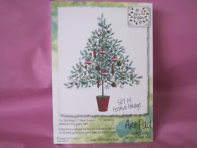 Brand New Lilli Of The Valley Art Pad ~ Festive Foliage ~ 6x4 Card Toppers • £3.50